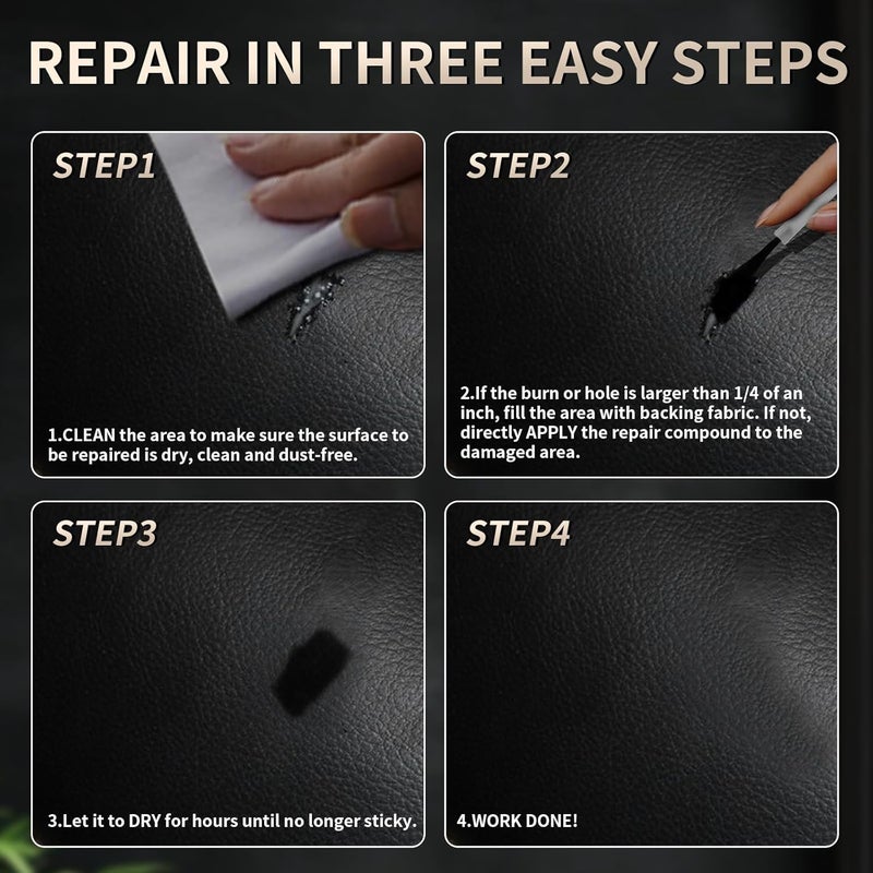 2025 New Advanced Leather Repair Gel, Leather Repair Kit for Car Seat Vinyl Repair Kit, Professional Leather Repair Coloured Cream Gel, Multifunctional Couch and Jacket Repair Kit (Brown) - Image 5